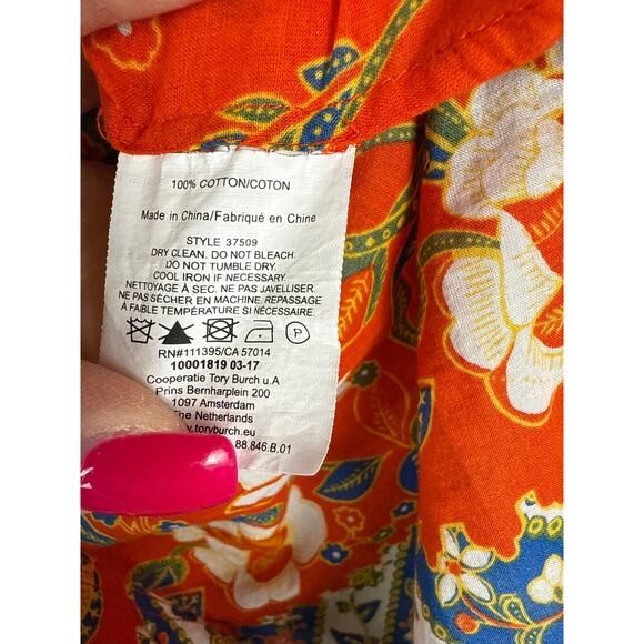 Tory Burch Boho Stephanie Floral Tunic Top in Samba Batik Size 0 - Picture 9 of 10